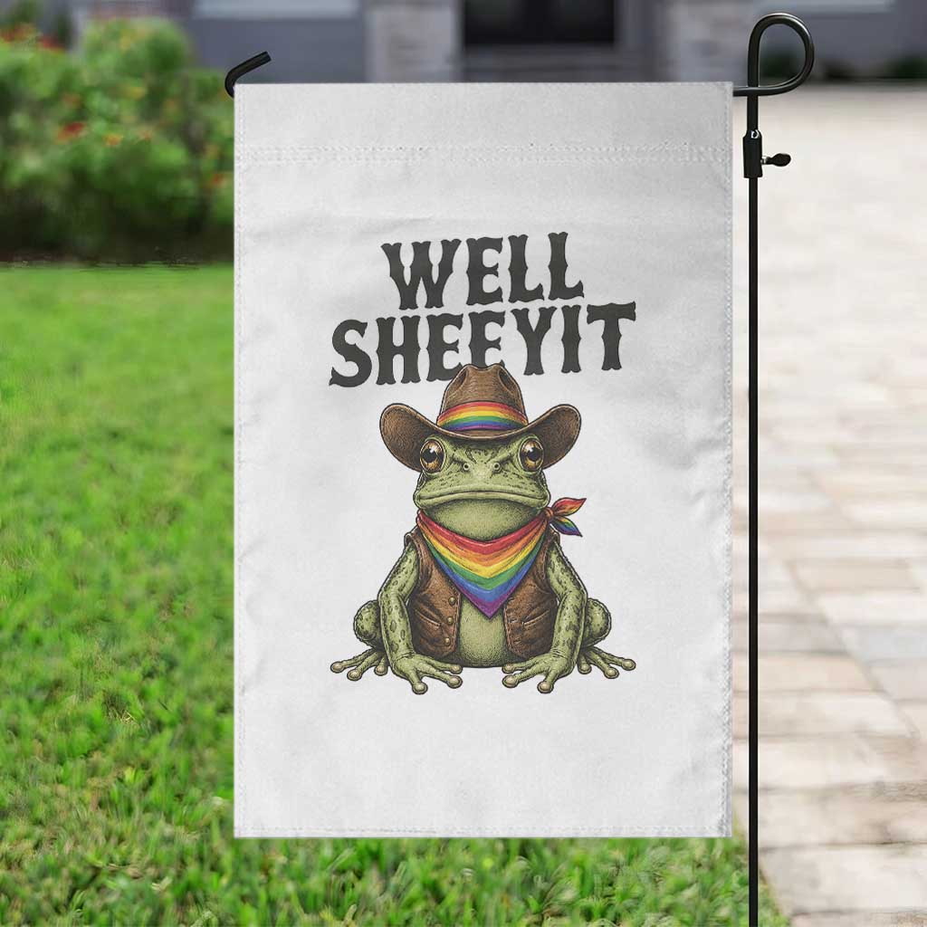 Pride Frog LGBT Rainbow Garden Flag Well Sheeyit Country Western