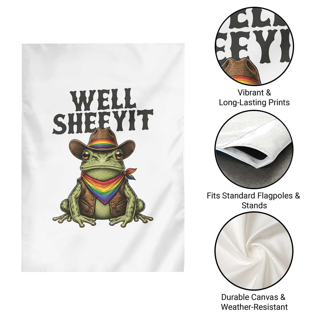 Pride Frog LGBT Rainbow Garden Flag Well Sheeyit Country Western