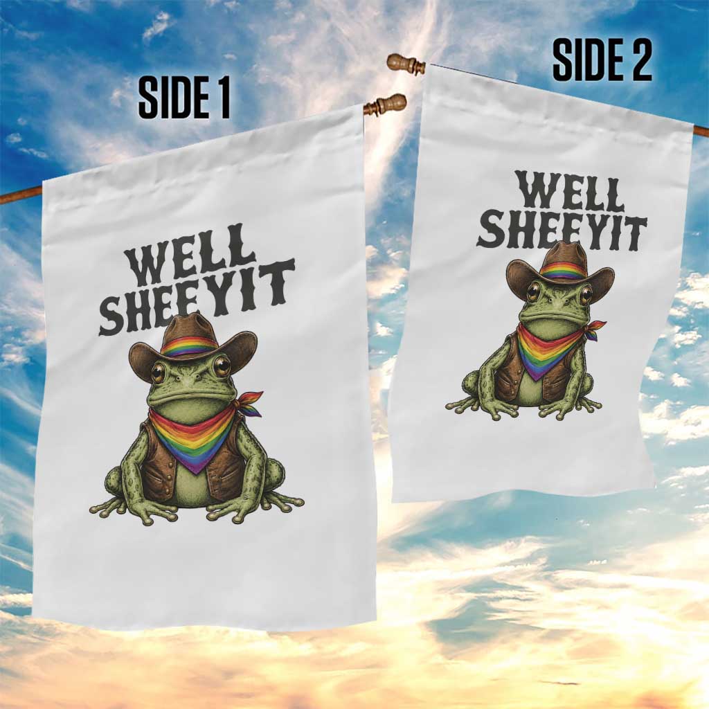 Pride Frog LGBT Rainbow Garden Flag Well Sheeyit Country Western