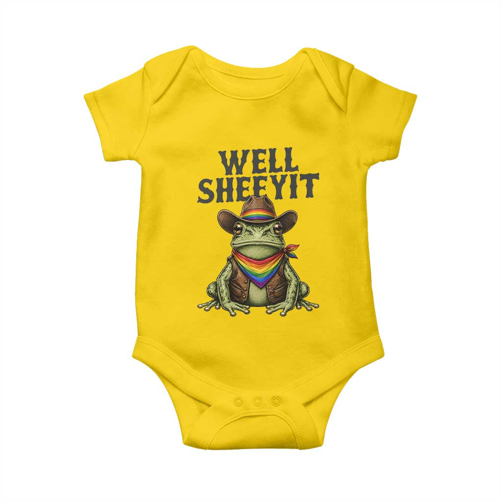 Pride Frog LGBT Rainbow Baby Onesie Well Sheeyit Country Western