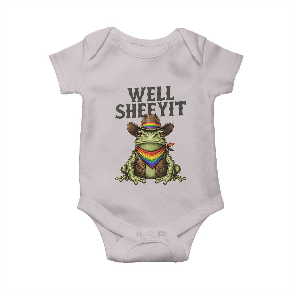 Pride Frog LGBT Rainbow Baby Onesie Well Sheeyit Country Western
