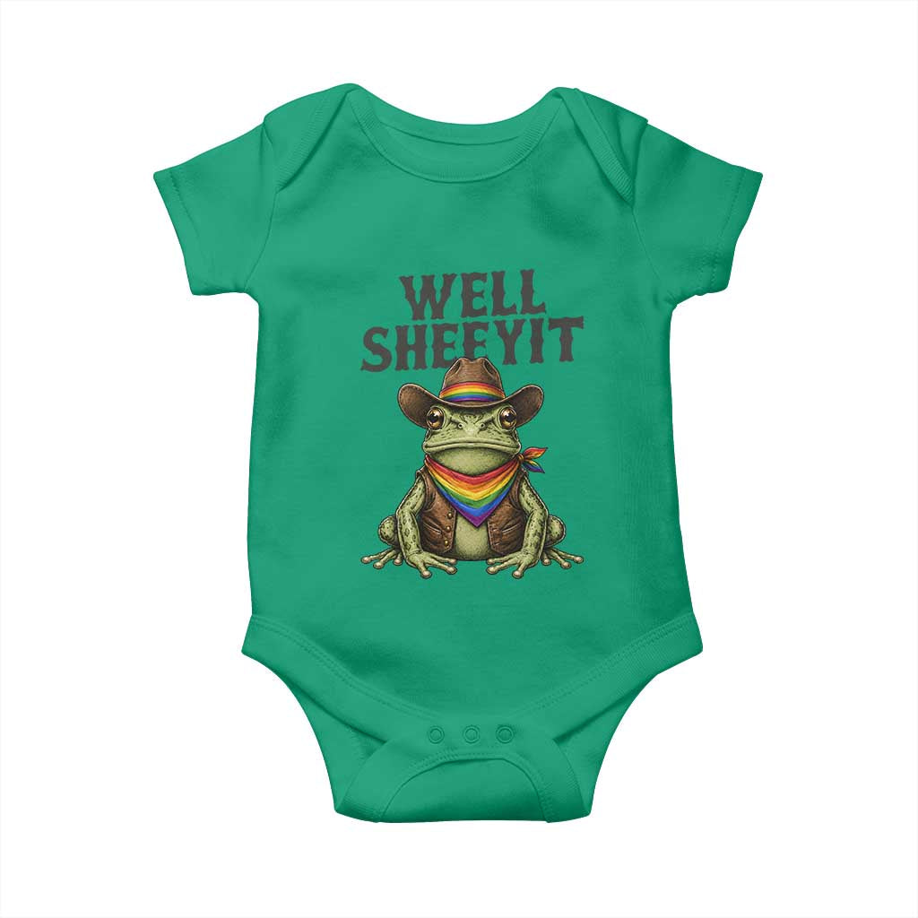 Pride Frog LGBT Rainbow Baby Onesie Well Sheeyit Country Western