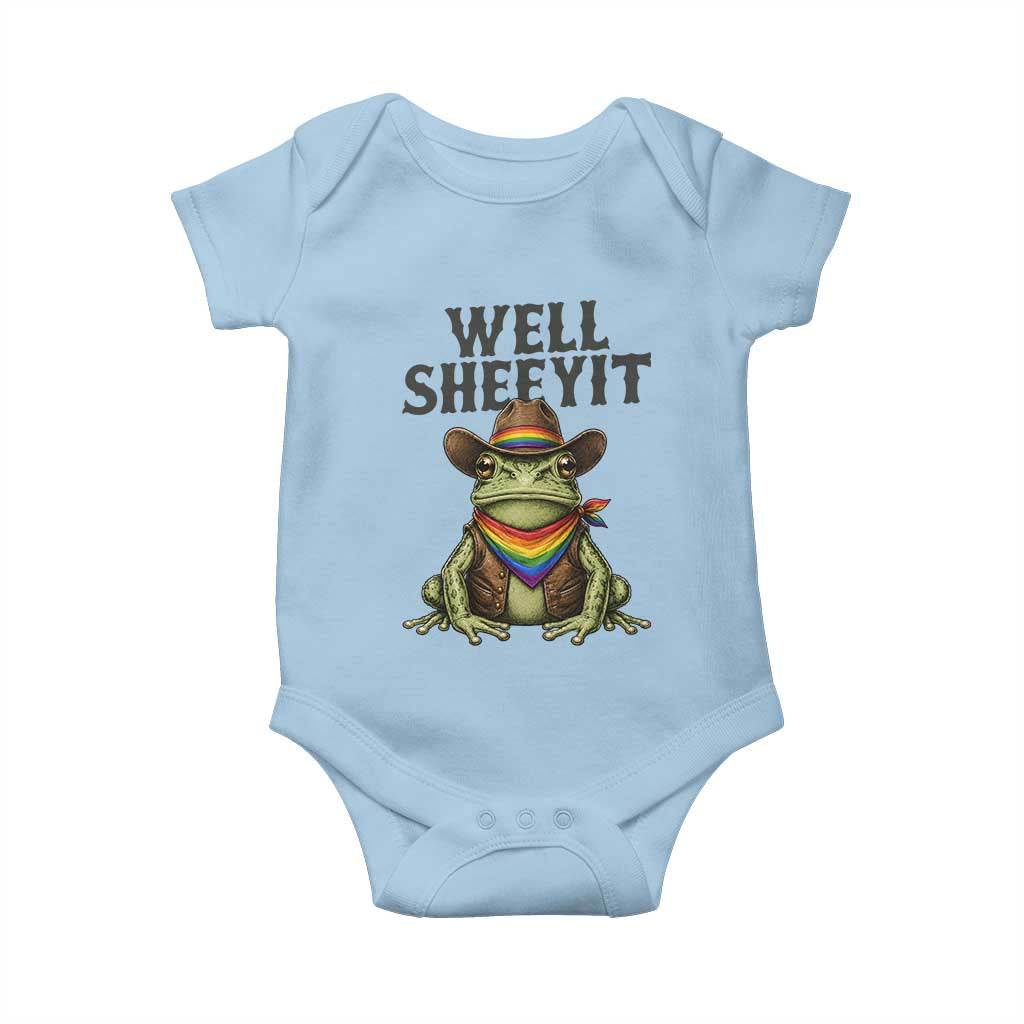 Pride Frog LGBT Rainbow Baby Onesie Well Sheeyit Country Western