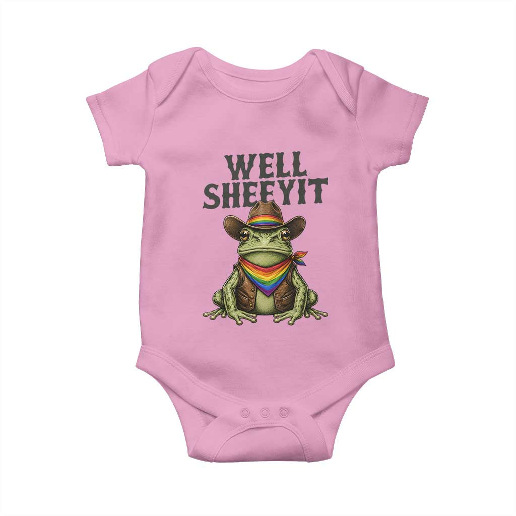 Pride Frog LGBT Rainbow Baby Onesie Well Sheeyit Country Western