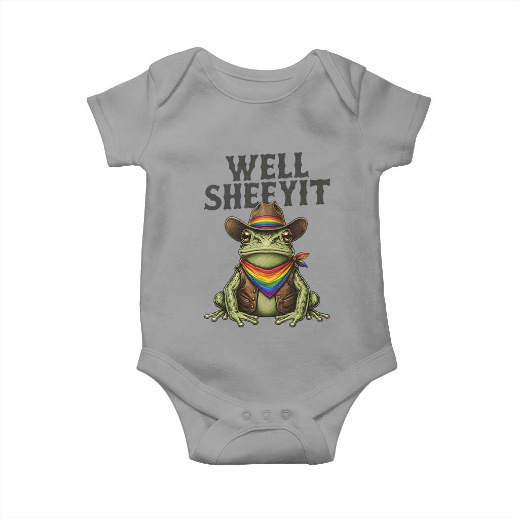 Pride Frog LGBT Rainbow Baby Onesie Well Sheeyit Country Western