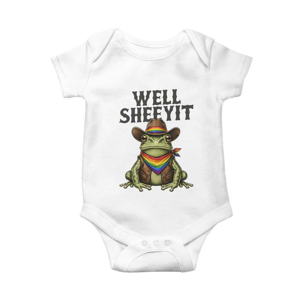 Pride Frog LGBT Rainbow Baby Onesie Well Sheeyit Country Western
