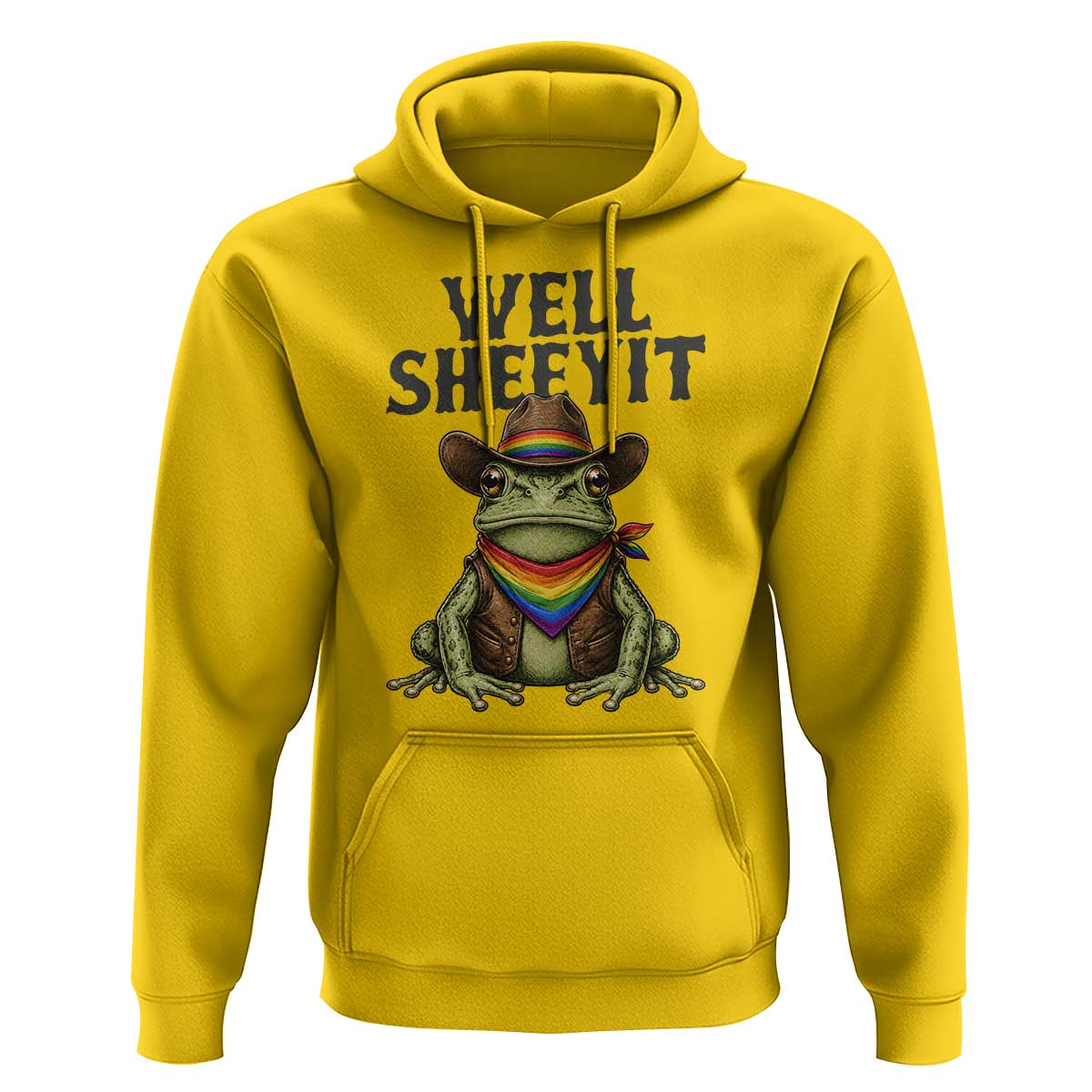 Pride Frog LGBT Rainbow Hoodie Well Sheeyit Country Western