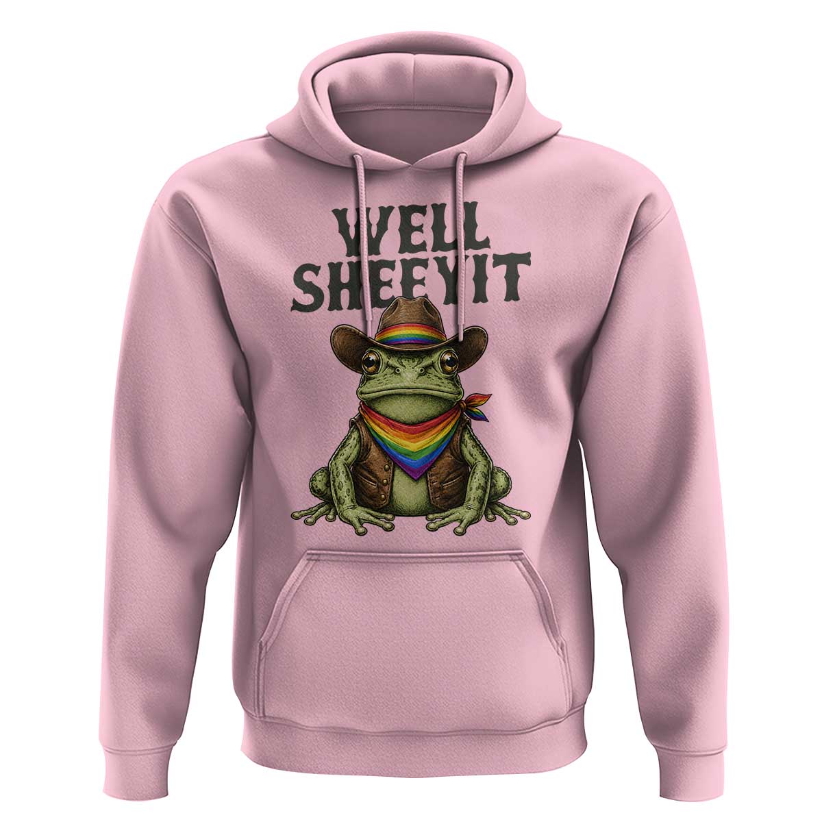 Pride Frog LGBT Rainbow Hoodie Well Sheeyit Country Western