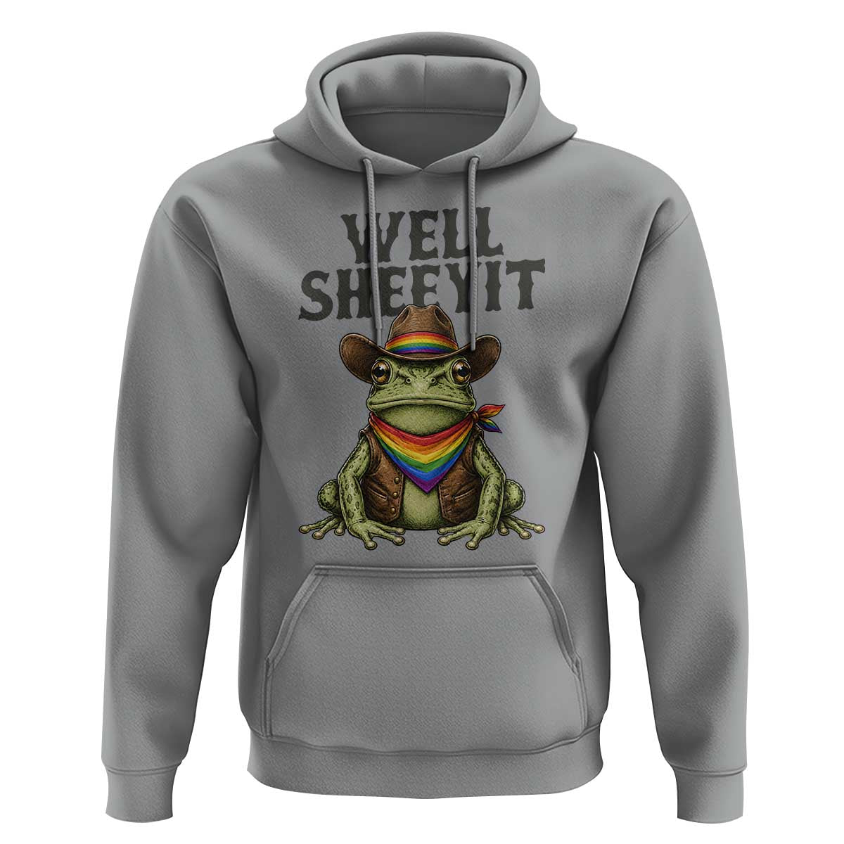 Pride Frog LGBT Rainbow Hoodie Well Sheeyit Country Western