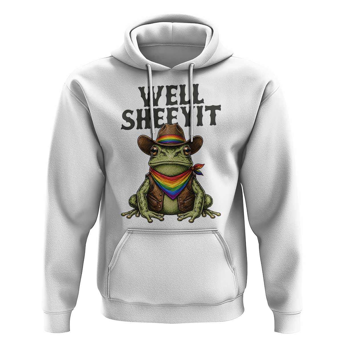 Pride Frog LGBT Rainbow Hoodie Well Sheeyit Country Western