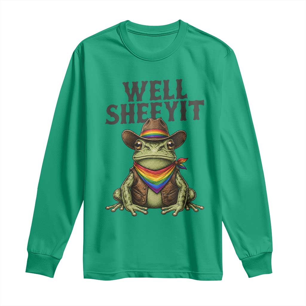 Pride Frog LGBT Rainbow Long Sleeve Shirt Well Sheeyit Country Western