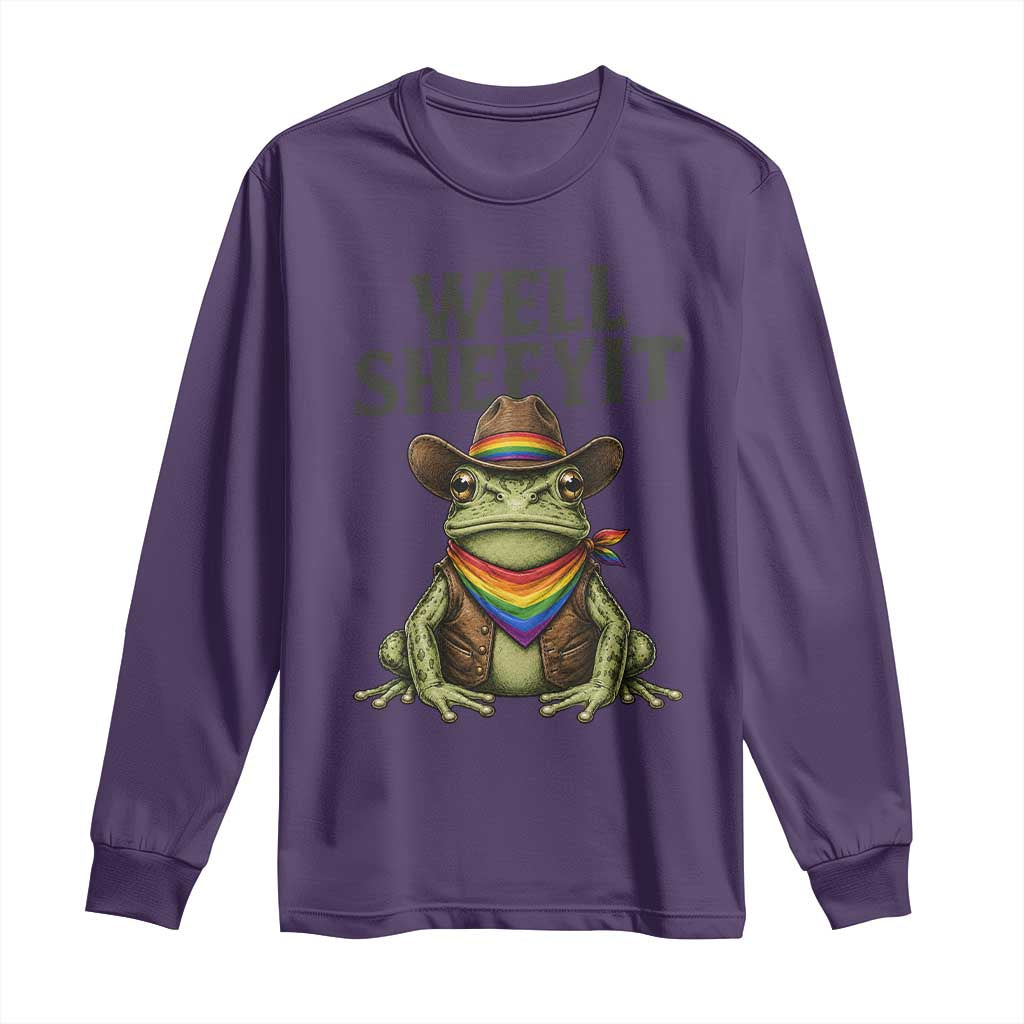 Pride Frog LGBT Rainbow Long Sleeve Shirt Well Sheeyit Country Western