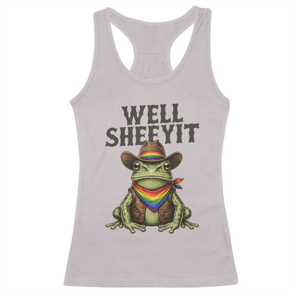 Pride Frog LGBT Rainbow Racerback Tank Top Well Sheeyit Country Western