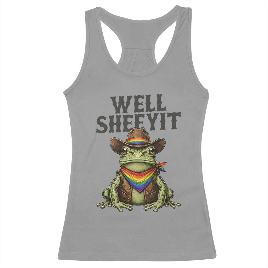 Pride Frog LGBT Rainbow Racerback Tank Top Well Sheeyit Country Western