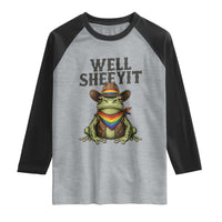 Pride Frog LGBT Rainbow Raglan Shirt Well Sheeyit Country Western