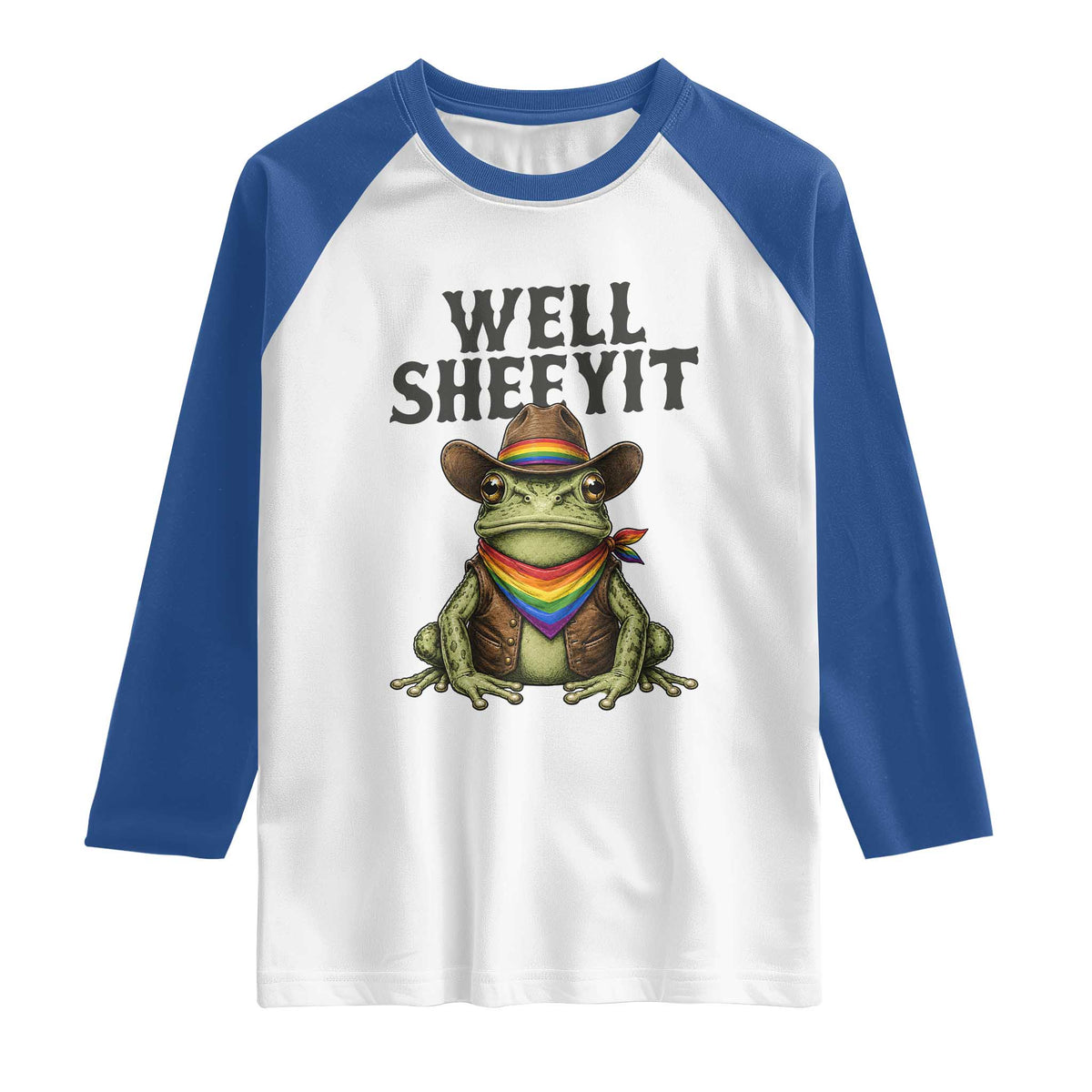 Pride Frog LGBT Rainbow Raglan Shirt Well Sheeyit Country Western
