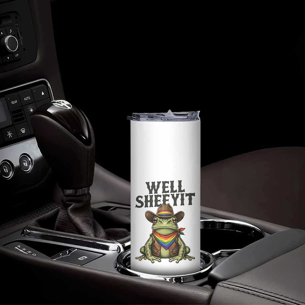 Pride Frog LGBT Rainbow Skinny Tumbler Well Sheeyit Country Western