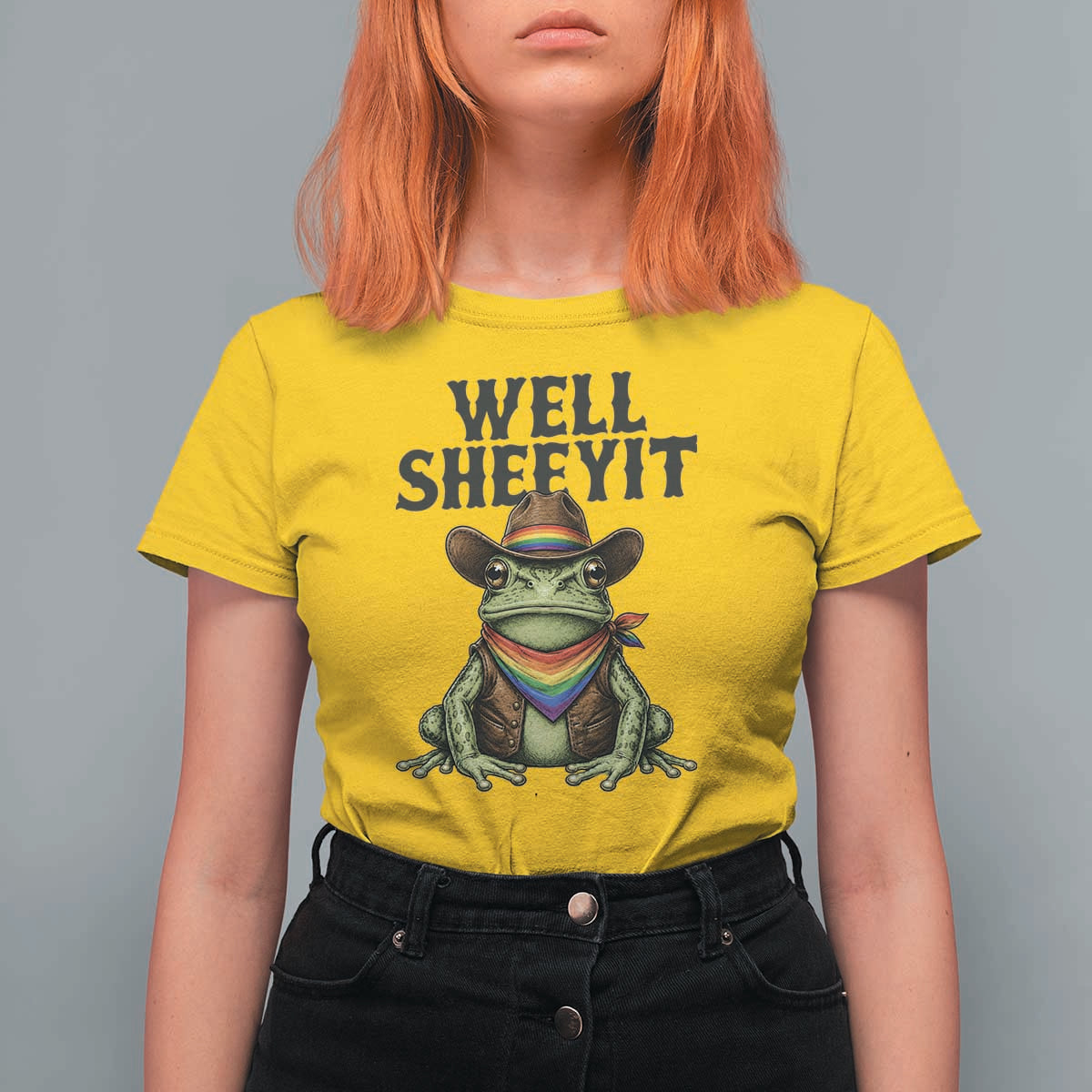 Pride Frog LGBT Rainbow T Shirt For Women Well Sheeyit Country Western