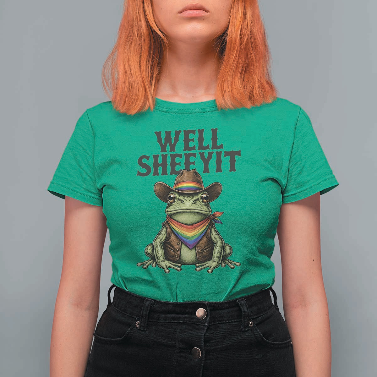 Pride Frog LGBT Rainbow T Shirt For Women Well Sheeyit Country Western