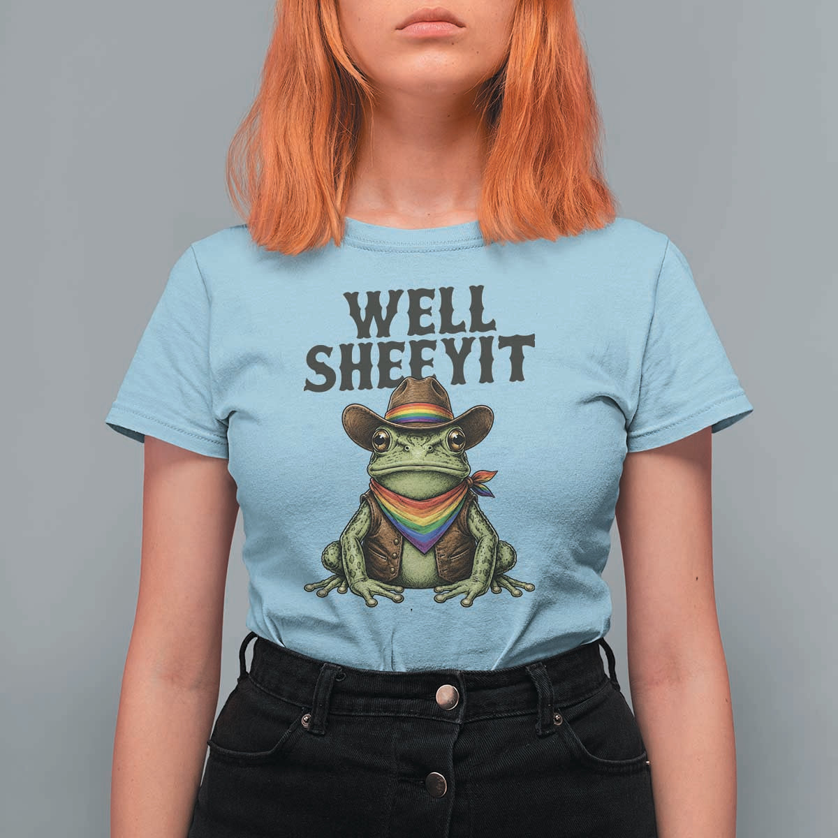 Pride Frog LGBT Rainbow T Shirt For Women Well Sheeyit Country Western