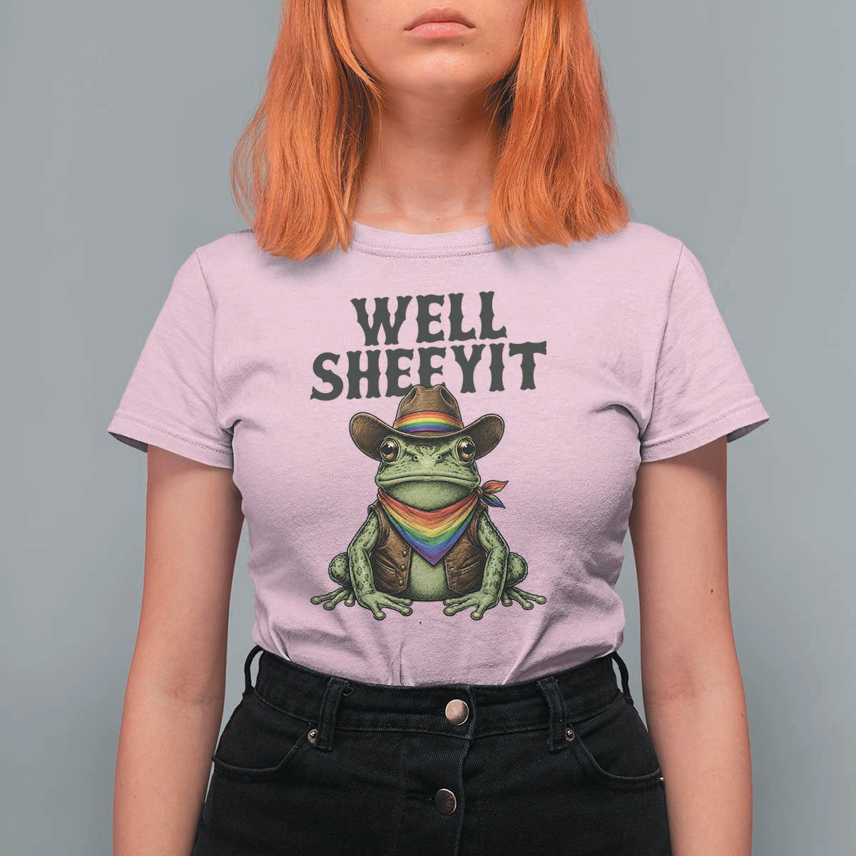 Pride Frog LGBT Rainbow T Shirt For Women Well Sheeyit Country Western