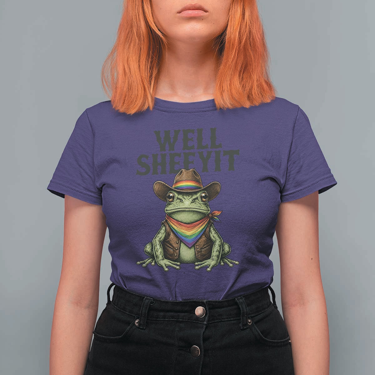 Pride Frog LGBT Rainbow T Shirt For Women Well Sheeyit Country Western