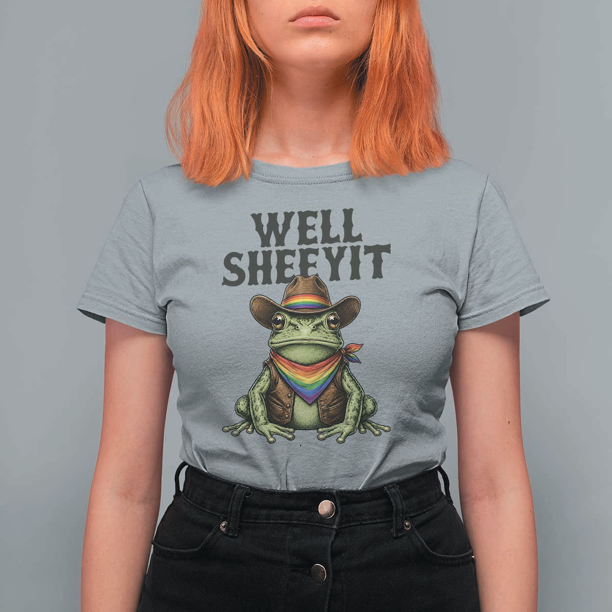 Pride Frog LGBT Rainbow T Shirt For Women Well Sheeyit Country Western