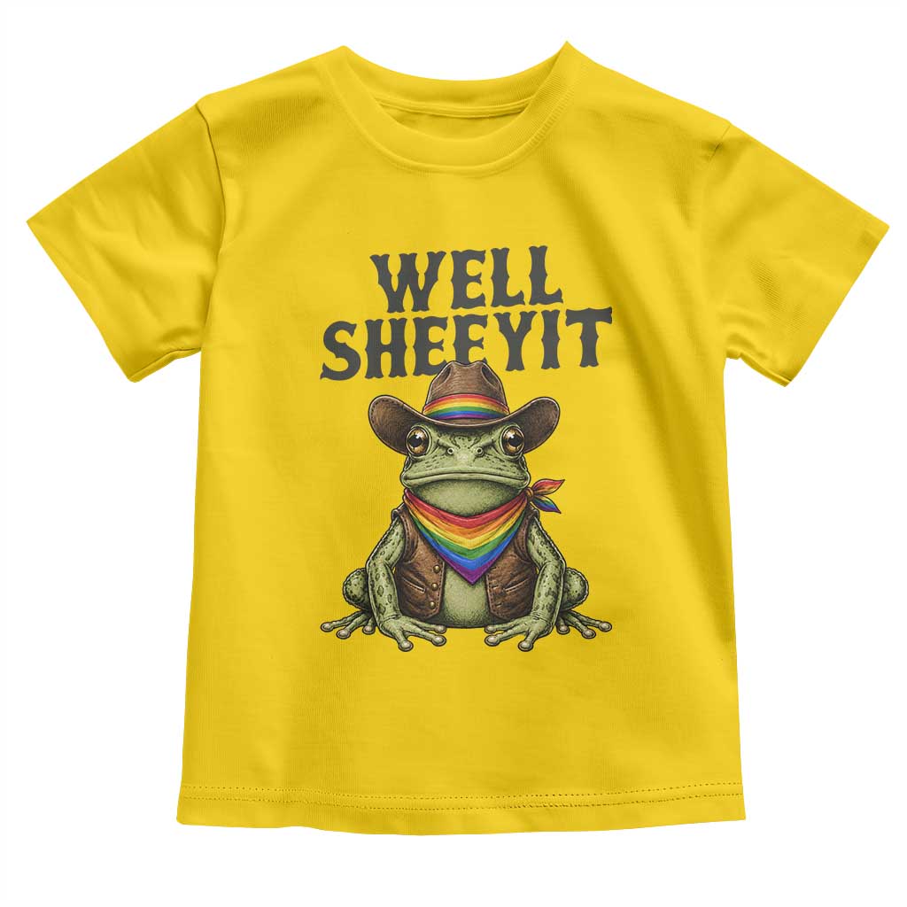 Pride Frog LGBT Rainbow Toddler T Shirt Well Sheeyit Country Western
