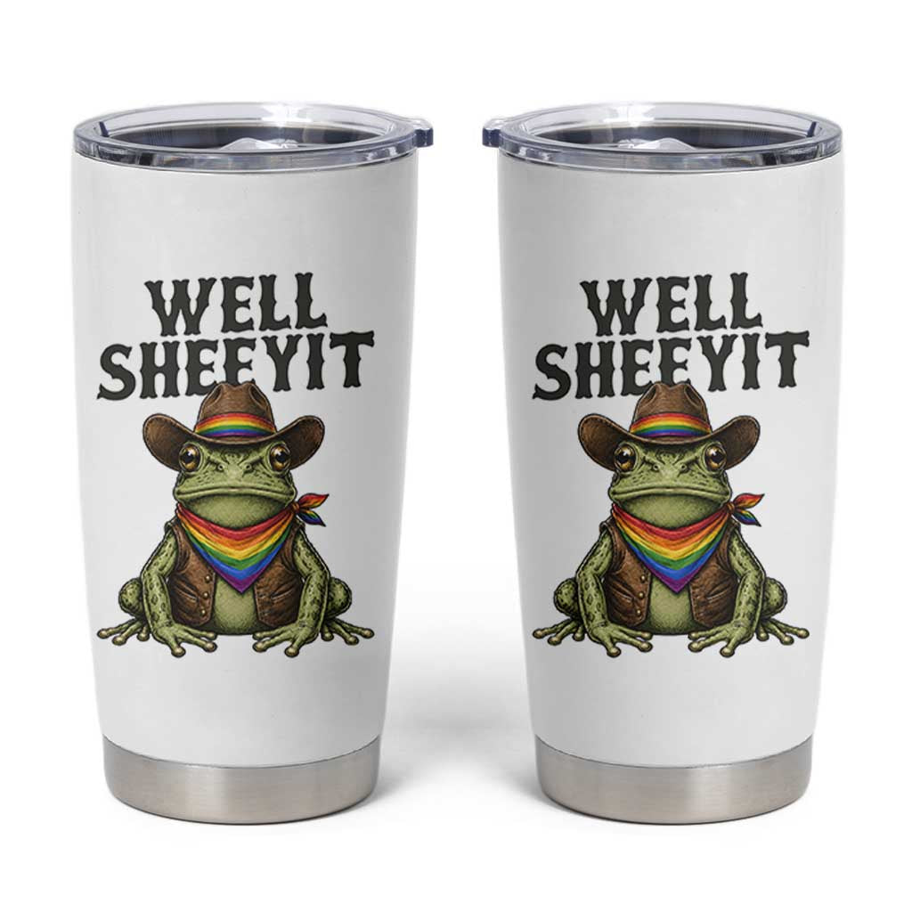 Pride Frog LGBT Rainbow Tumbler Cup Well Sheeyit Country Western