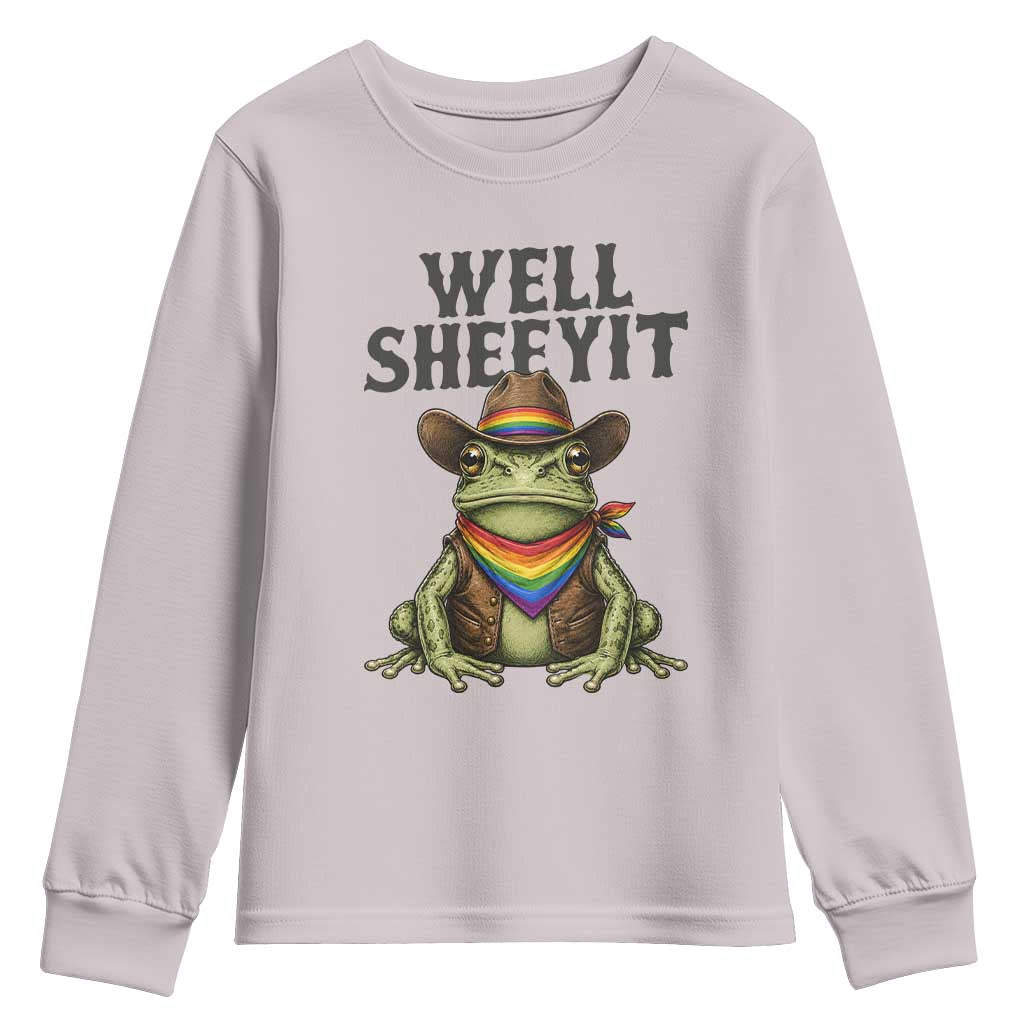 Pride Frog LGBT Rainbow Youth Sweatshirt Well Sheeyit Country Western