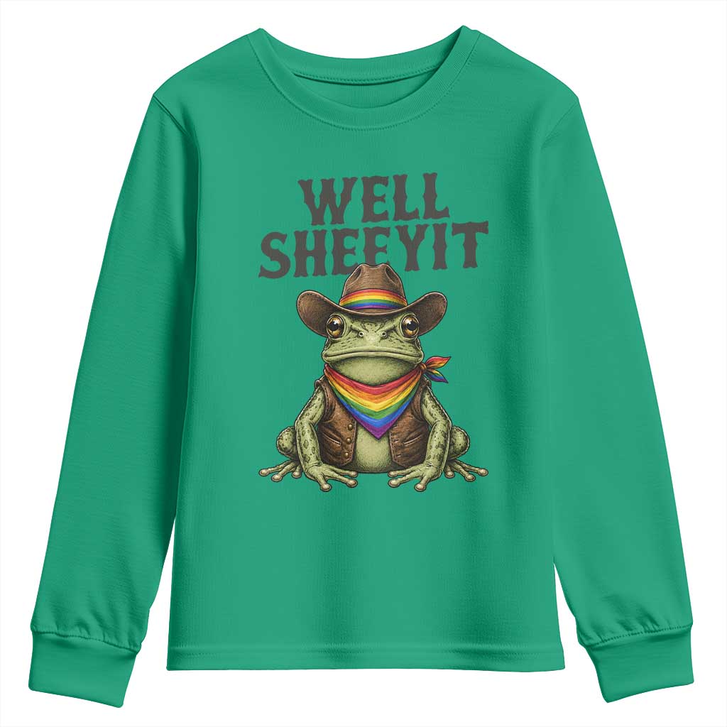 Pride Frog LGBT Rainbow Youth Sweatshirt Well Sheeyit Country Western