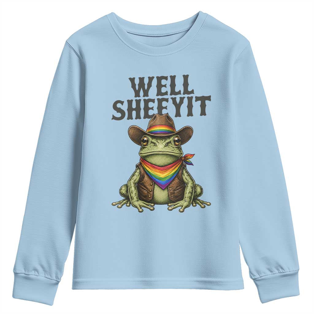 Pride Frog LGBT Rainbow Youth Sweatshirt Well Sheeyit Country Western