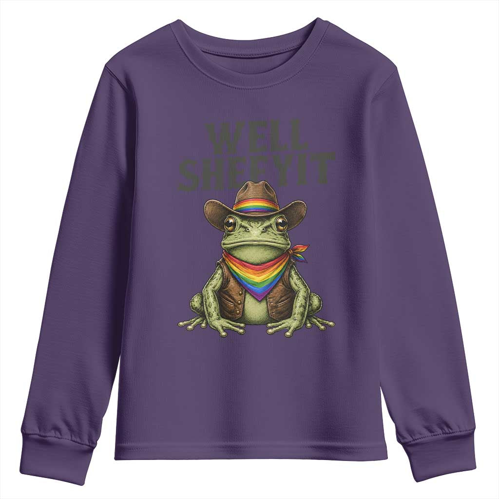 Pride Frog LGBT Rainbow Youth Sweatshirt Well Sheeyit Country Western