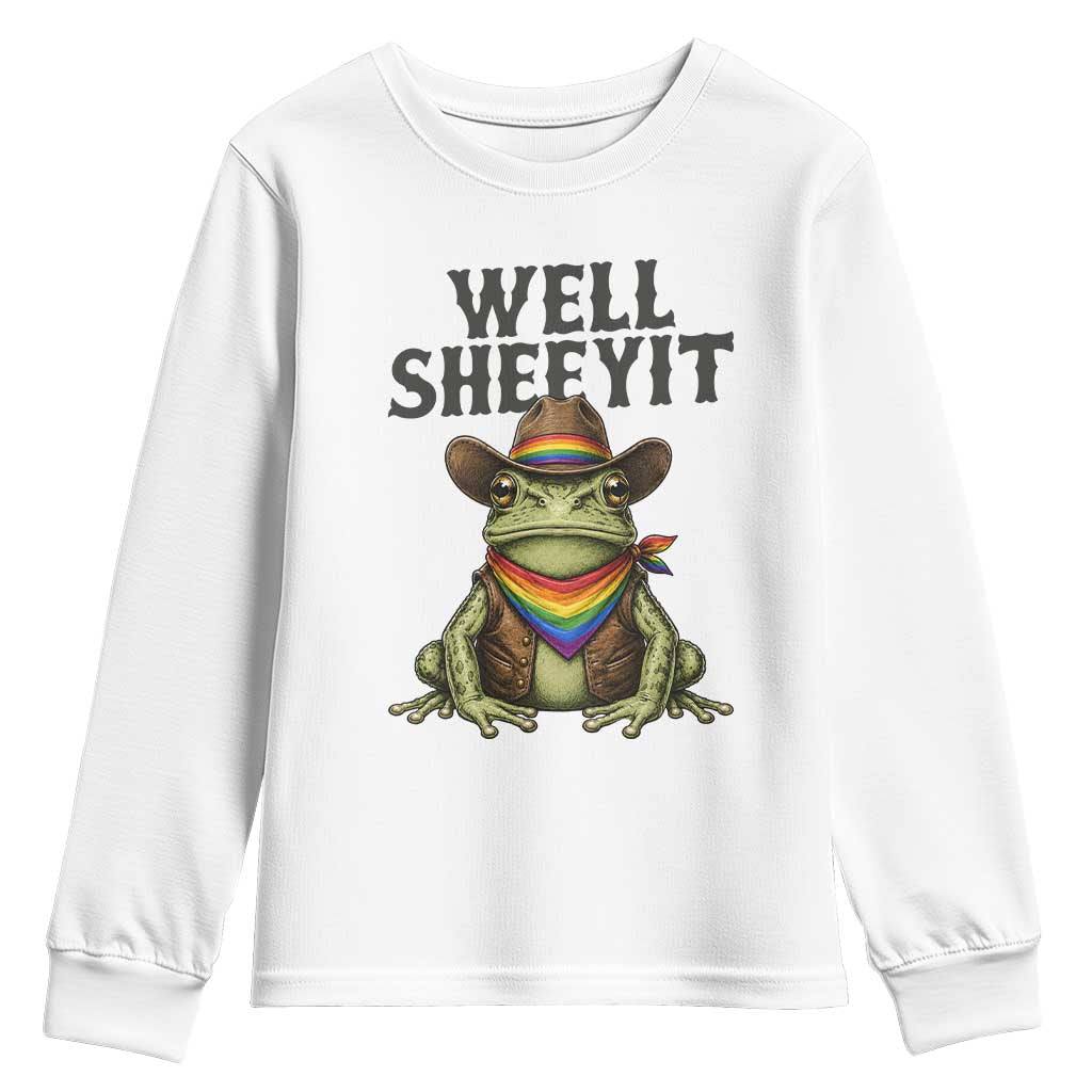 Pride Frog LGBT Rainbow Youth Sweatshirt Well Sheeyit Country Western