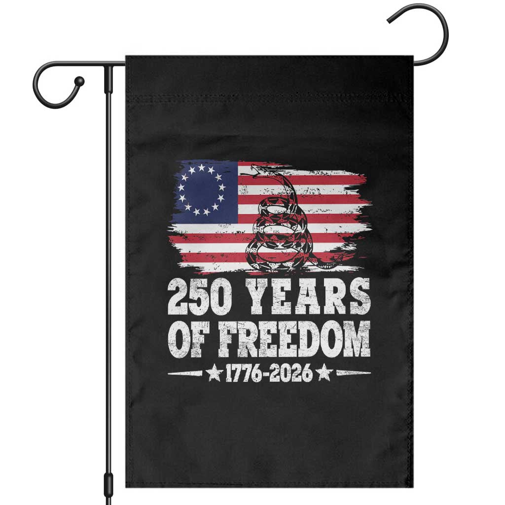 250 Years Of Freedom Garden Flag Gadsden Flag American Patriot US