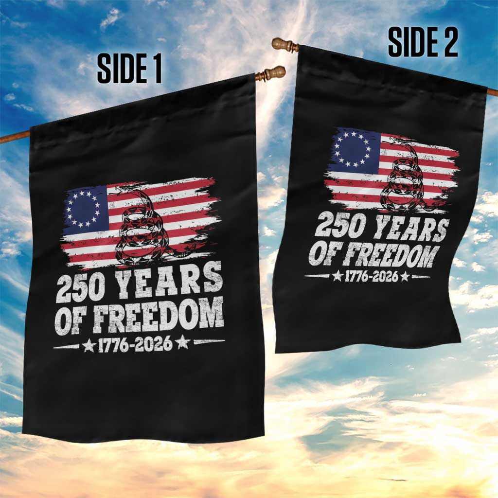250 Years Of Freedom Garden Flag Gadsden Flag American Patriot US