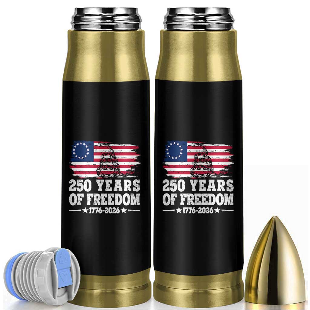 250 Years Of Freedom Bullet Tumbler Gadsden Flag American Patriot US