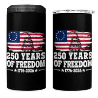250 Years Of Freedom 4 in 1 Can Cooler Tumbler Gadsden Flag American Patriot US