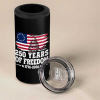 250 Years Of Freedom 4 in 1 Can Cooler Tumbler Gadsden Flag American Patriot US
