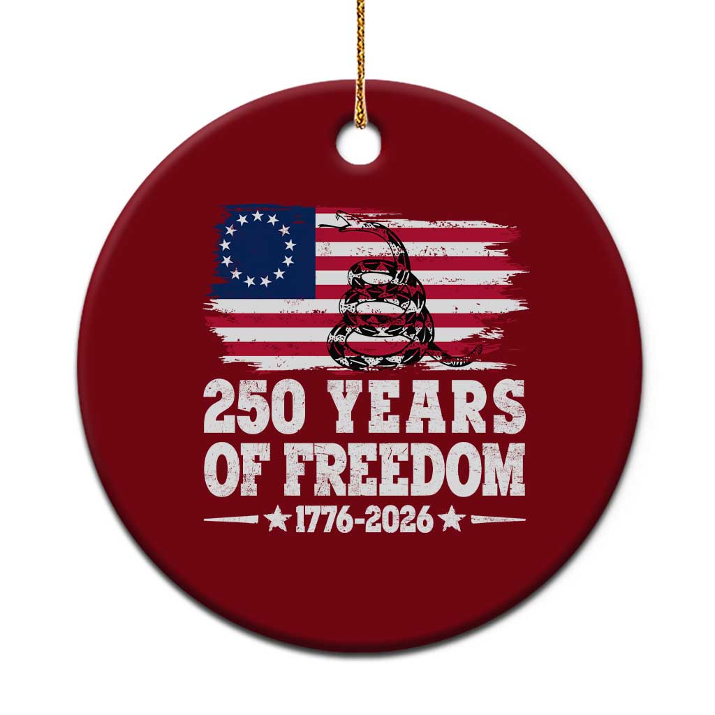 250 Years Of Freedom Ceramic Ornament Gadsden Flag American Patriot US