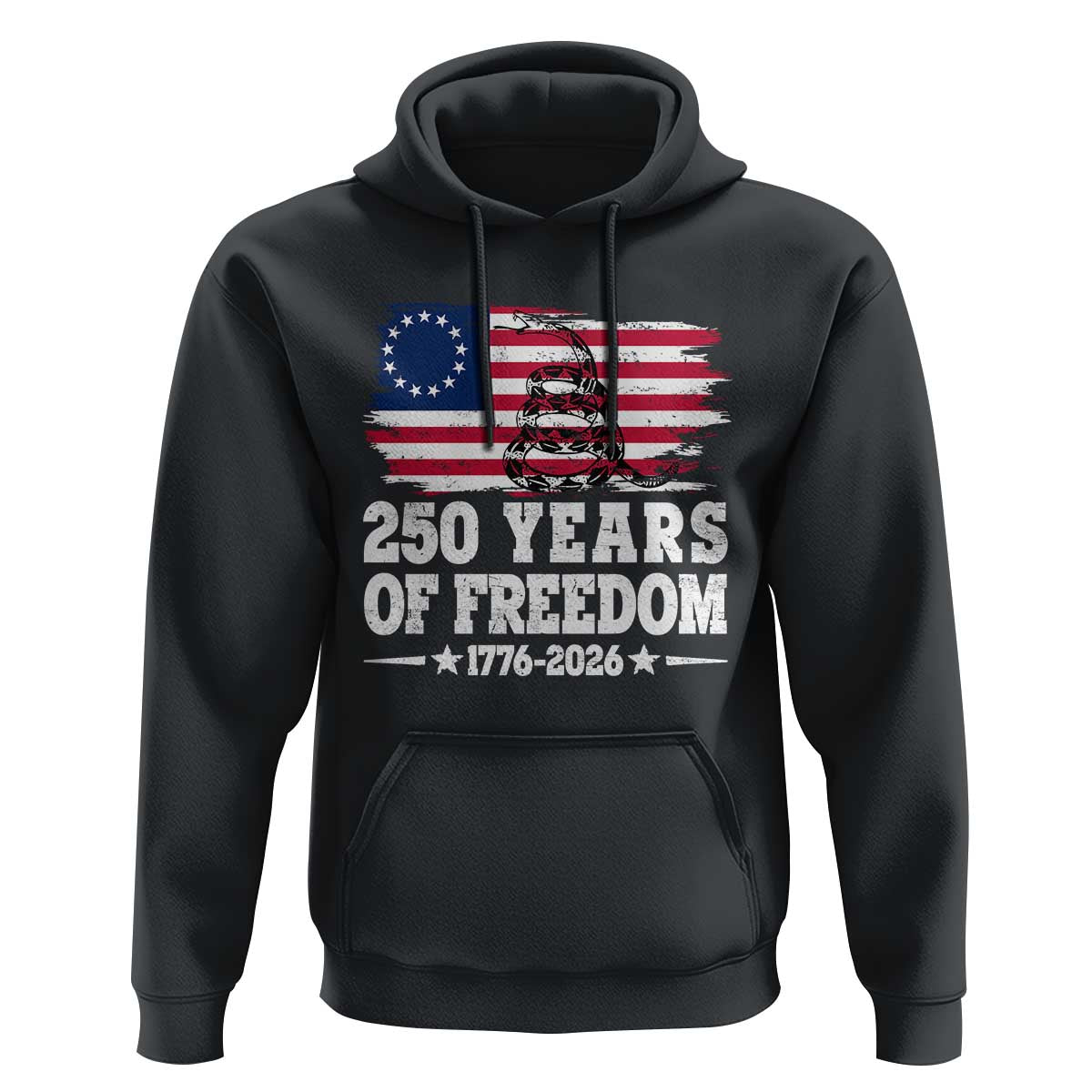250 Years Of Freedom Hoodie Gadsden Flag American Patriot US