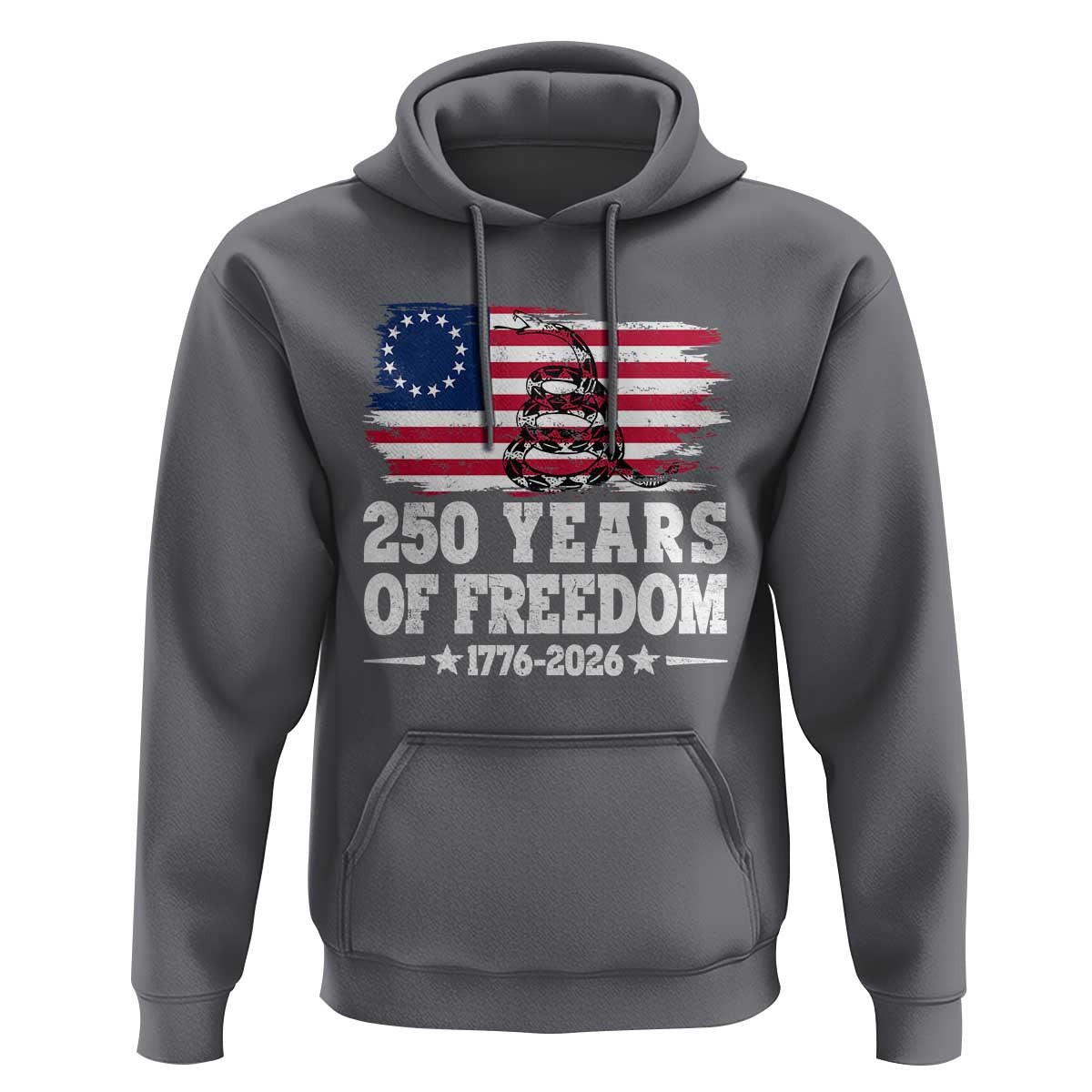 250 Years Of Freedom Hoodie Gadsden Flag American Patriot US