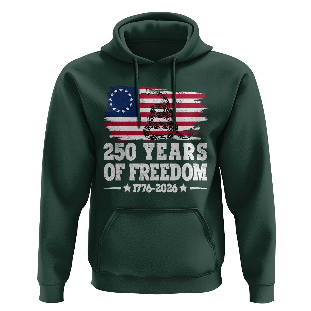 250 Years Of Freedom Hoodie Gadsden Flag American Patriot US