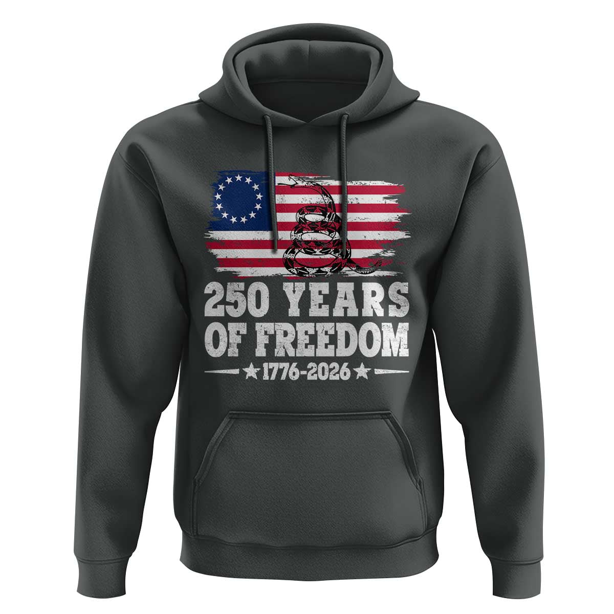 250 Years Of Freedom Hoodie Gadsden Flag American Patriot US