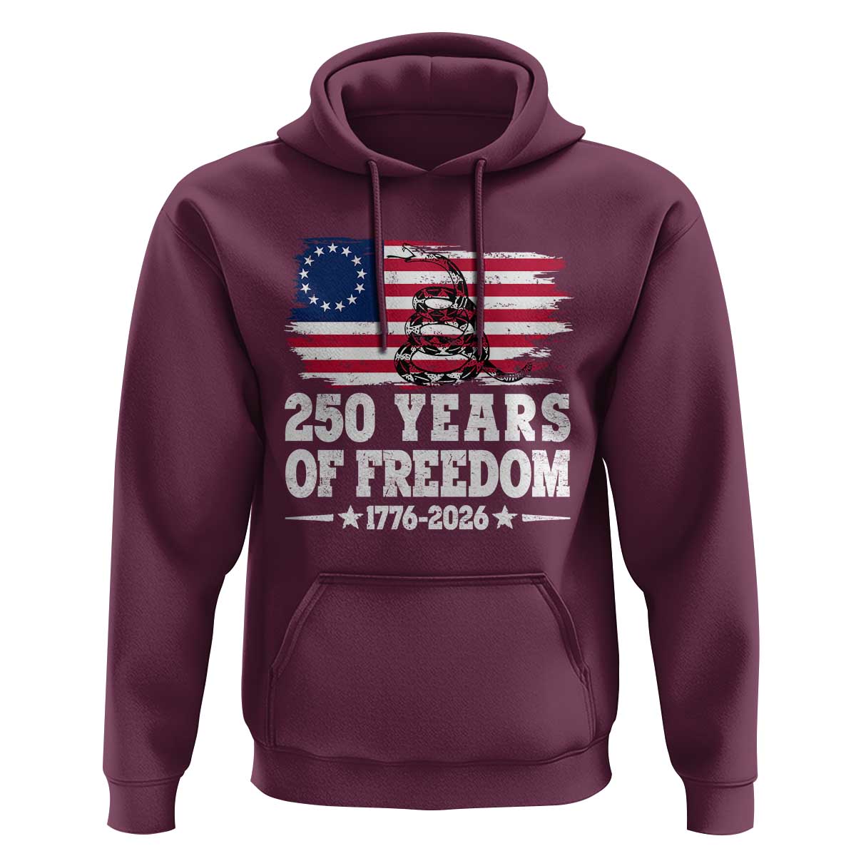 250 Years Of Freedom Hoodie Gadsden Flag American Patriot US
