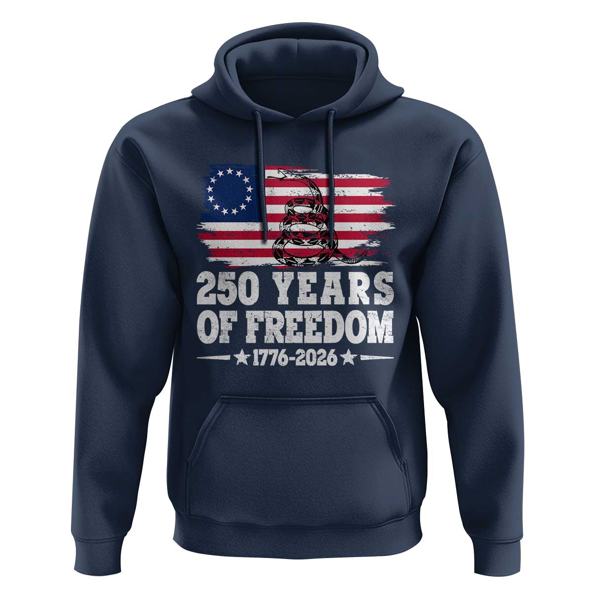 250 Years Of Freedom Hoodie Gadsden Flag American Patriot US