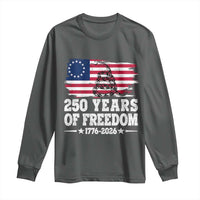 250 Years Of Freedom Long Sleeve Shirt Gadsden Flag American Patriot US