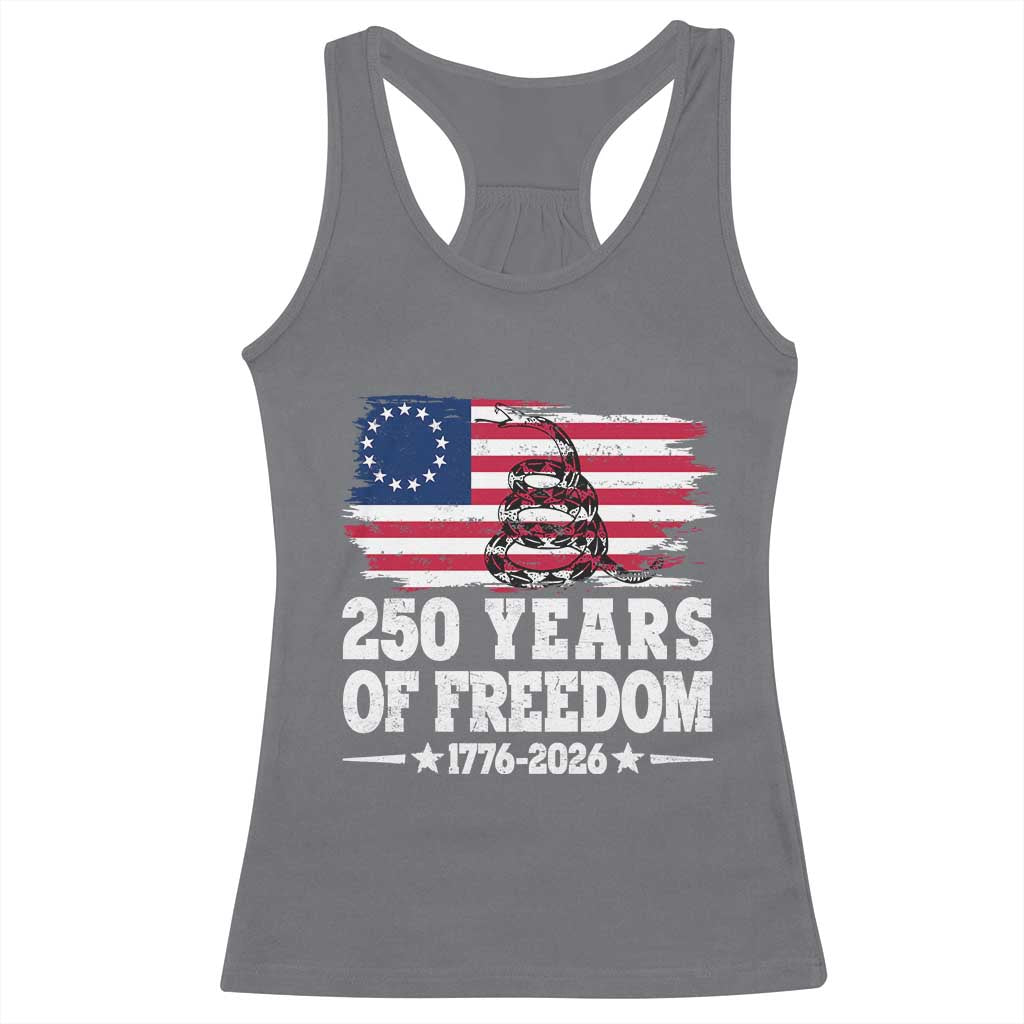250 Years Of Freedom Racerback Tank Top Gadsden Flag American Patriot US