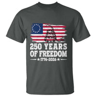 250 Years Of Freedom T Shirt Gadsden Flag American Patriot US