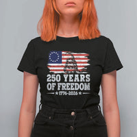 250 Years Of Freedom T Shirt For Women Gadsden Flag American Patriot US